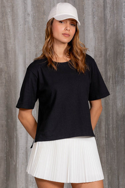 Camiseta Boxy Negra Equilibrio