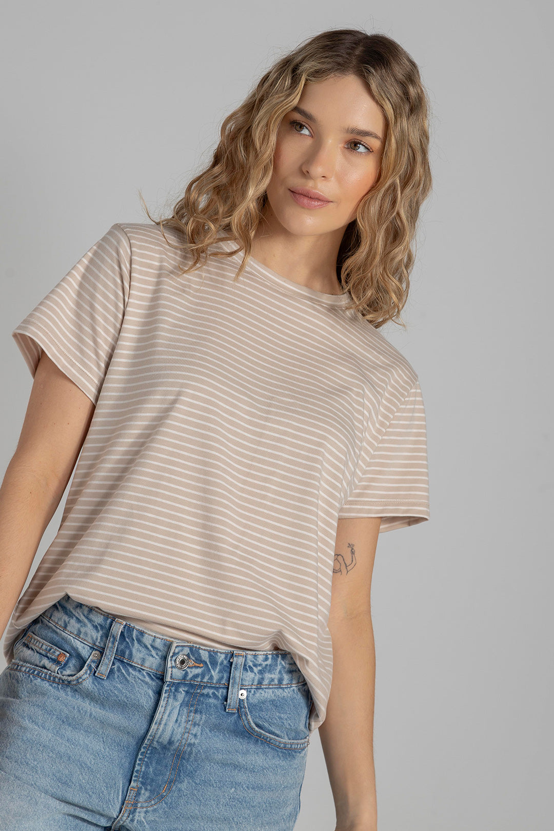 Camiseta Rita Rayas Kaki