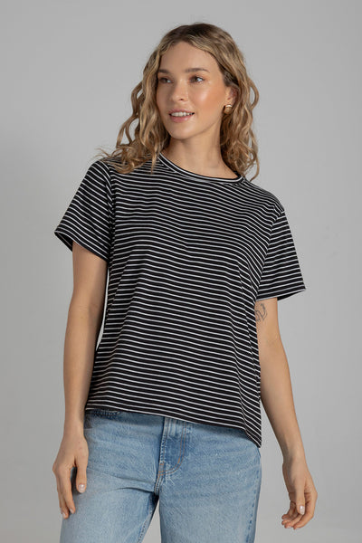 Camiseta Rita Rayas Negra