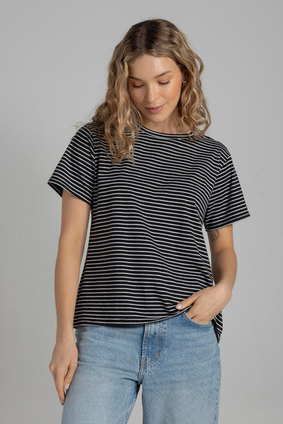 Camiseta Rita Rayas Negra