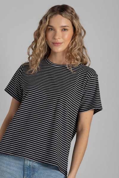 Camiseta Rita Rayas Negra