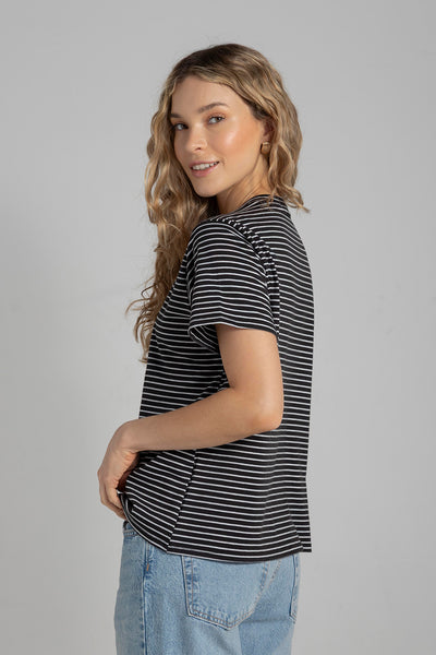 Camiseta Rita Rayas Negra