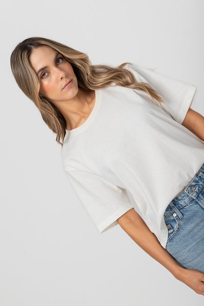 Camiseta Boxy Marfil