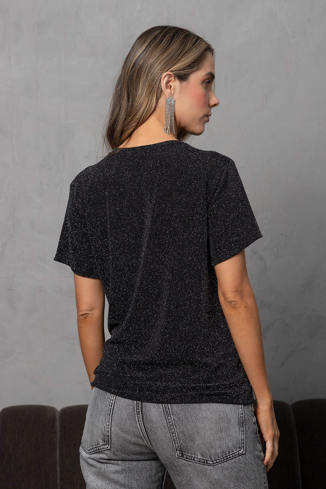 Camiseta Brillante Negra