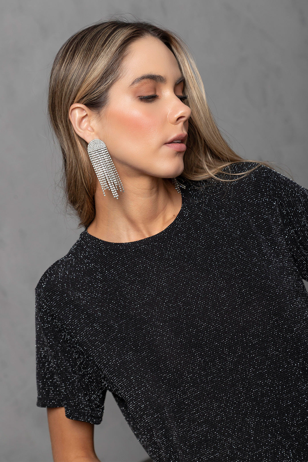 Camiseta Brillante Negra