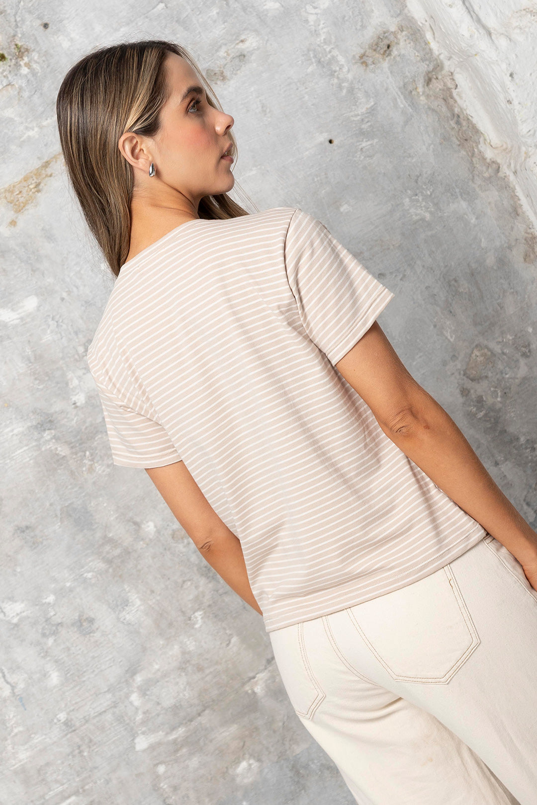 Camiseta Rita Rayas Kaki