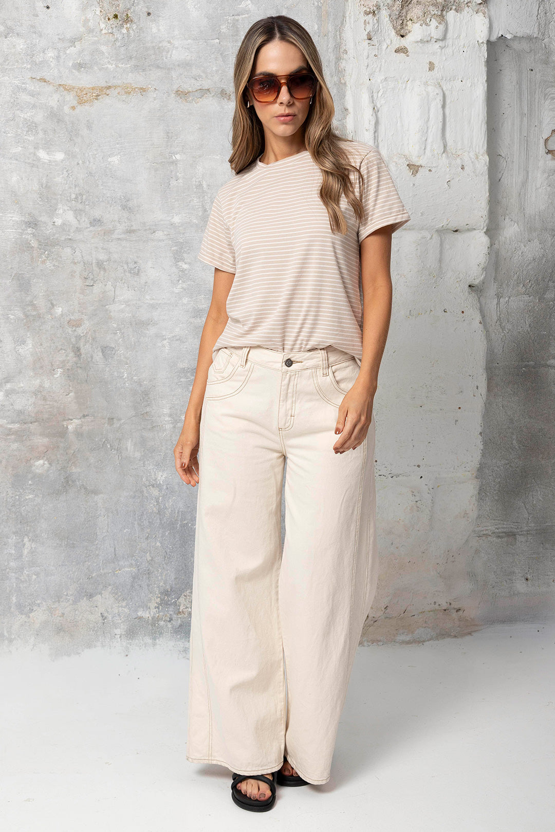 Camiseta Rita Rayas Kaki