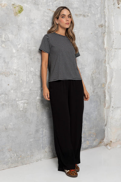 Camiseta Rita Rayas Negra