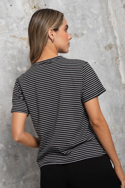 Camiseta Rita Rayas Negra