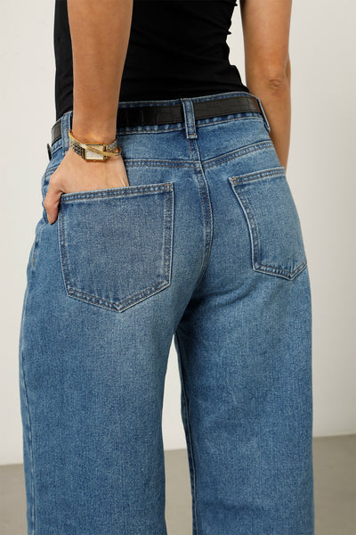 jean ancho para mujer